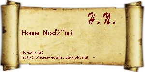 Homa Noémi névjegykártya